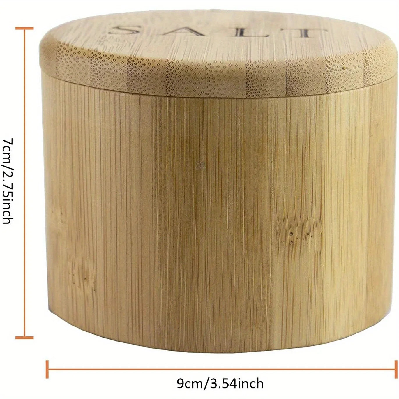 Bamboo Storage Box with Magnetic Twist-Off Lid – Salt & Spice Container