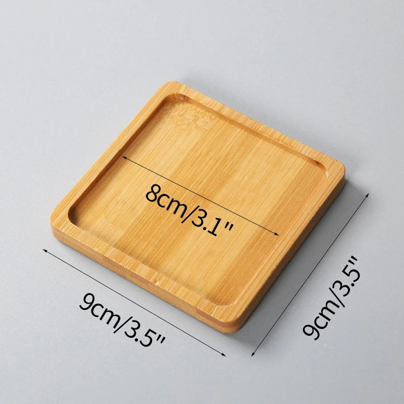 Mini Bamboo Tray – Wood Saucer, Cup Coaster & Decorative Plate