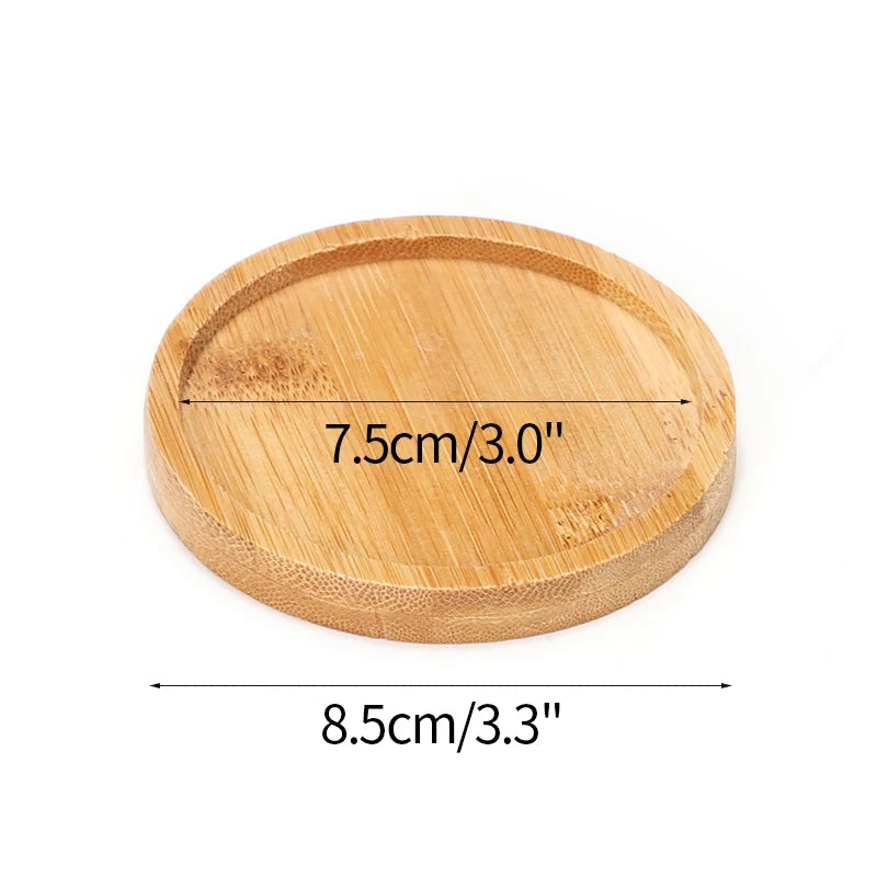 Mini Bamboo Tray – Wood Saucer, Cup Coaster & Decorative Plate