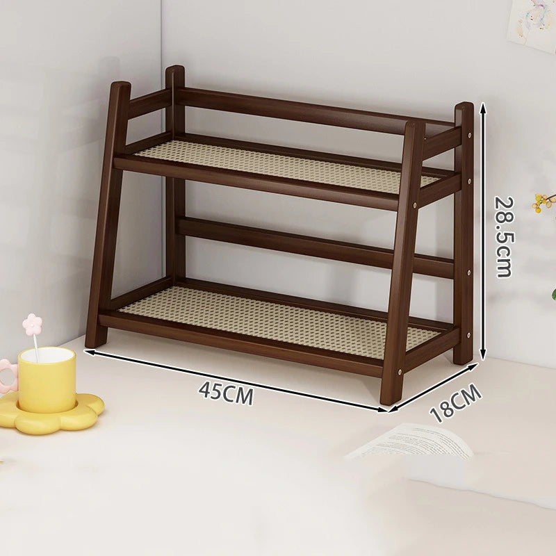 2-Layer Bamboo Kitchen Shelf – Spice Rack, Counter Organizer & Coffee Bar Stand