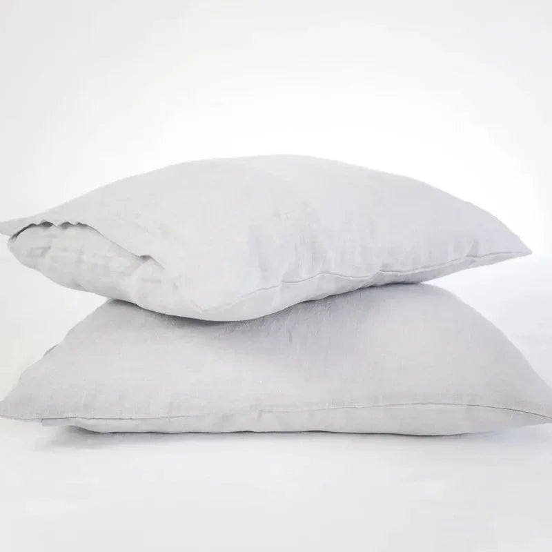 100% Pure Linen Throw Pillow Case – Solid Color Euro Sham Cushion Cover