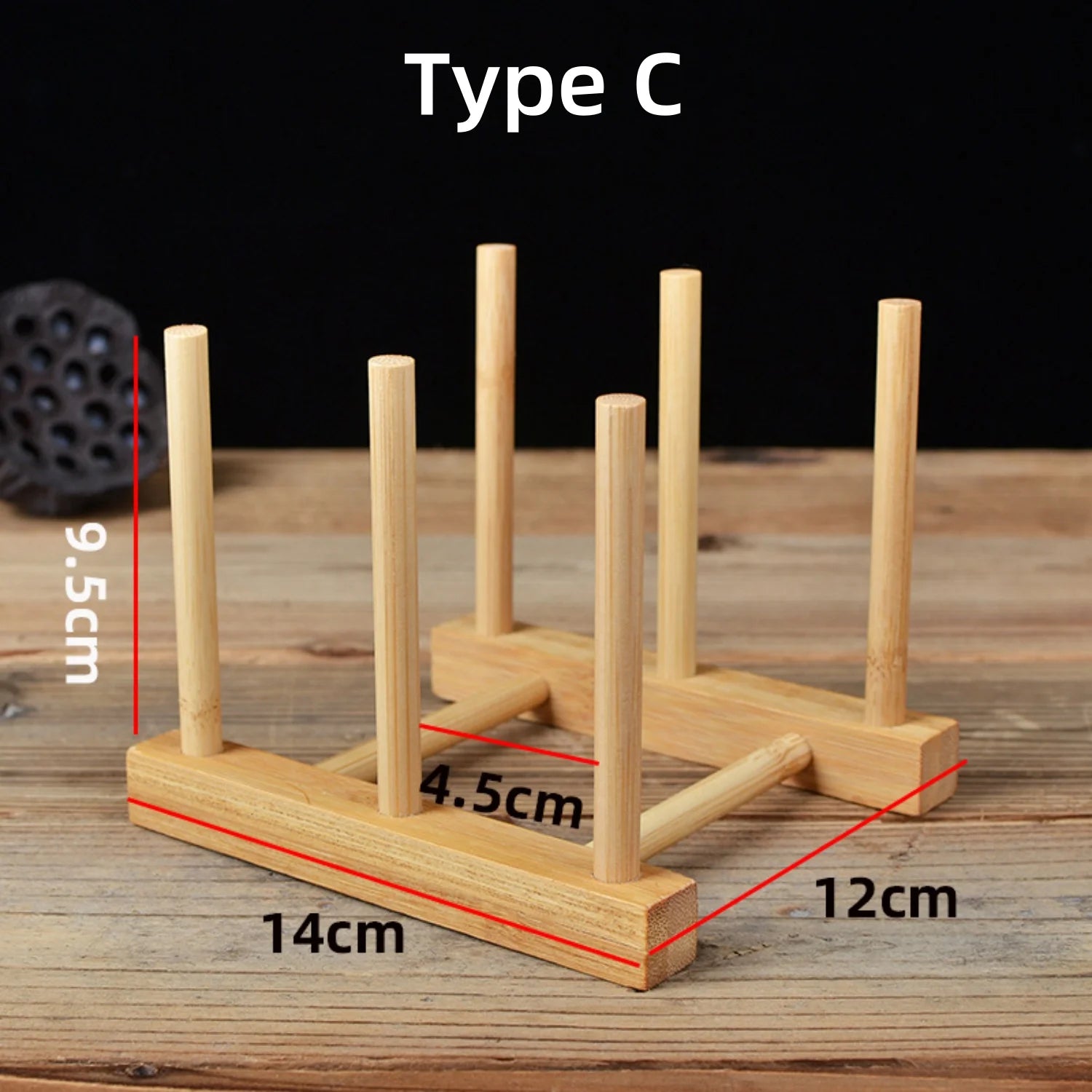Bamboo Mug Tree with 6 Hooks – Coffee Cup Holder & Counter Organizer