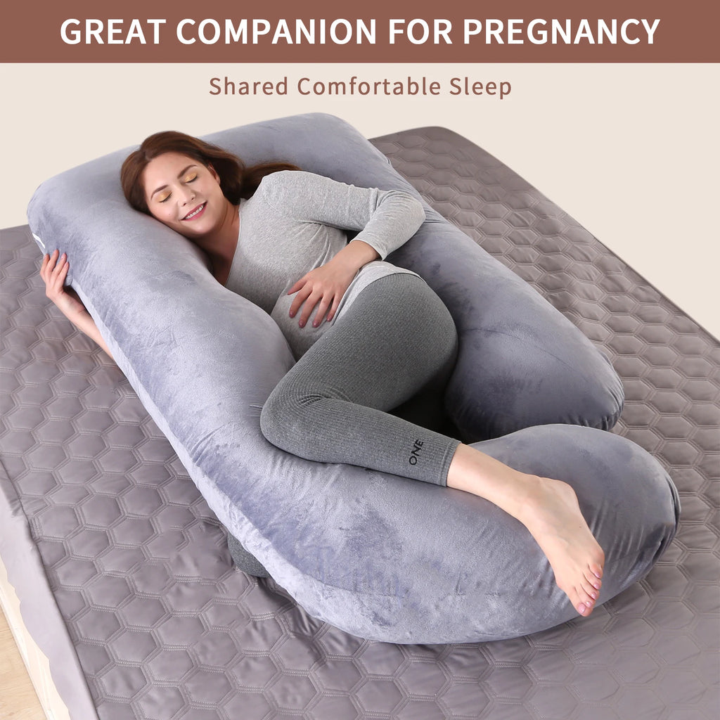 G-Shaped Full Body Pregnancy Pillow – Memory Foam Maternity Pillow with Removable Cover