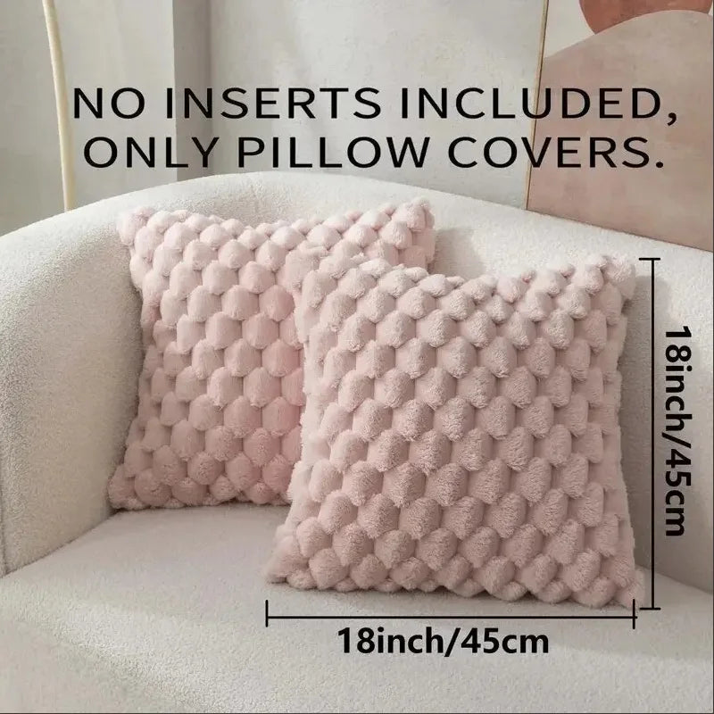3D Soft Plush Throw Pillowcase – Cream White Pineapple & Turtle Pattern Cushion Cover