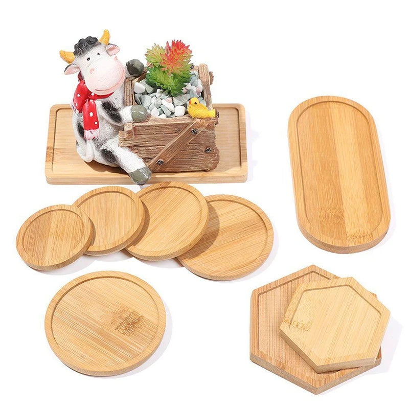 Mini Bamboo Tray – Wood Saucer, Cup Coaster & Decorative Plate