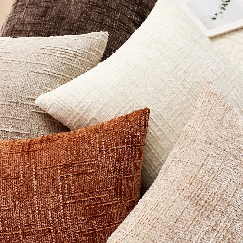 Chenille Throw Pillow Cover – Soft Boucle Texture Sofa Cushion Cover