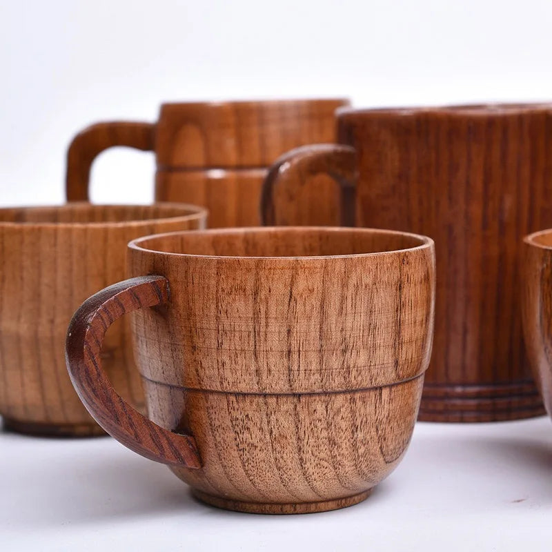 Handmade Jujube Wood Mug – Natural Wooden Cup for Coffee, Tea & Beer