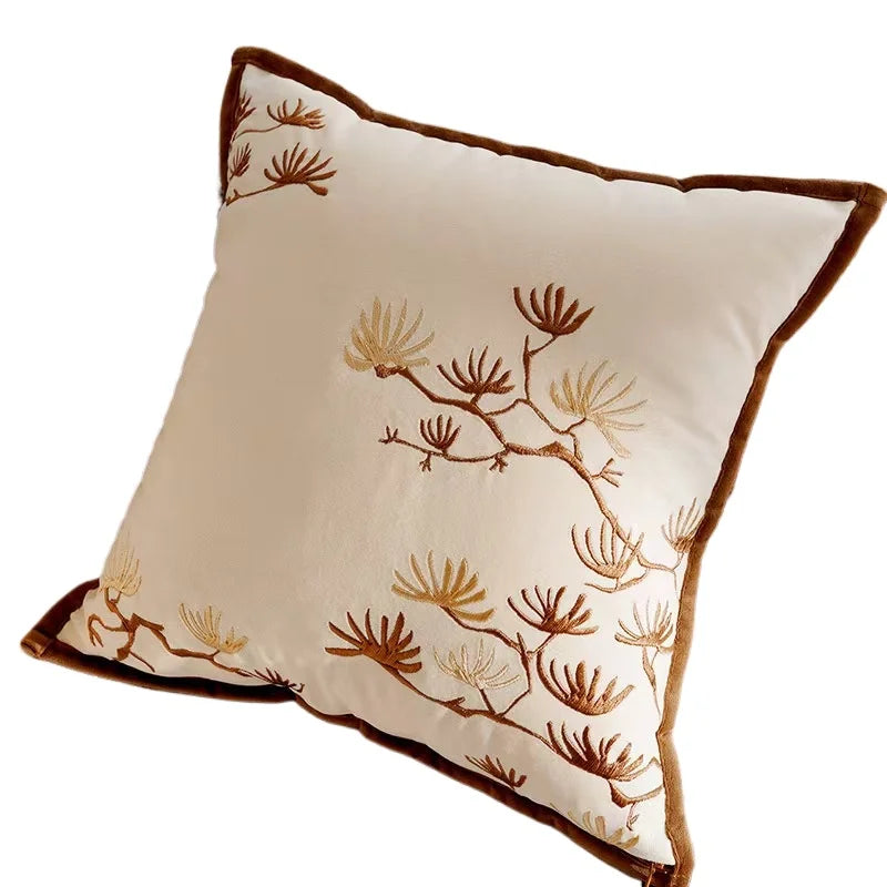 Brown Vintage Nordic Throw Pillow Cover – Light Luxury Patchwork Cushion Cover 45x45cm
