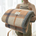 Soft Chenille Knit Throw Blanket – Machine Washable Crochet Blanket for Couch & Bed