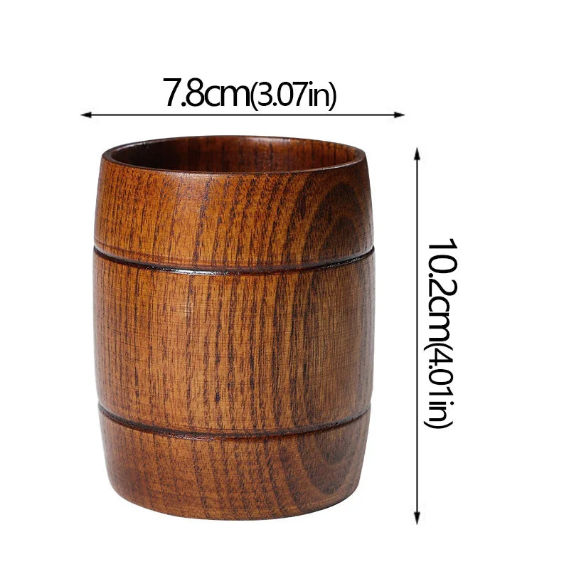 Handmade Jujube Wood Mug – Natural Wooden Cup for Coffee, Tea & Beer