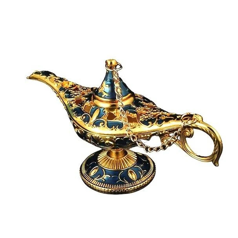 Aladdin Lamp Desktop Ornament – Metal Decorative Wishing Lamp for Home & Gifting