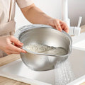 Stainless Steel Rice Washer & Strainer Bowl – Fruit & Vegetable Colander