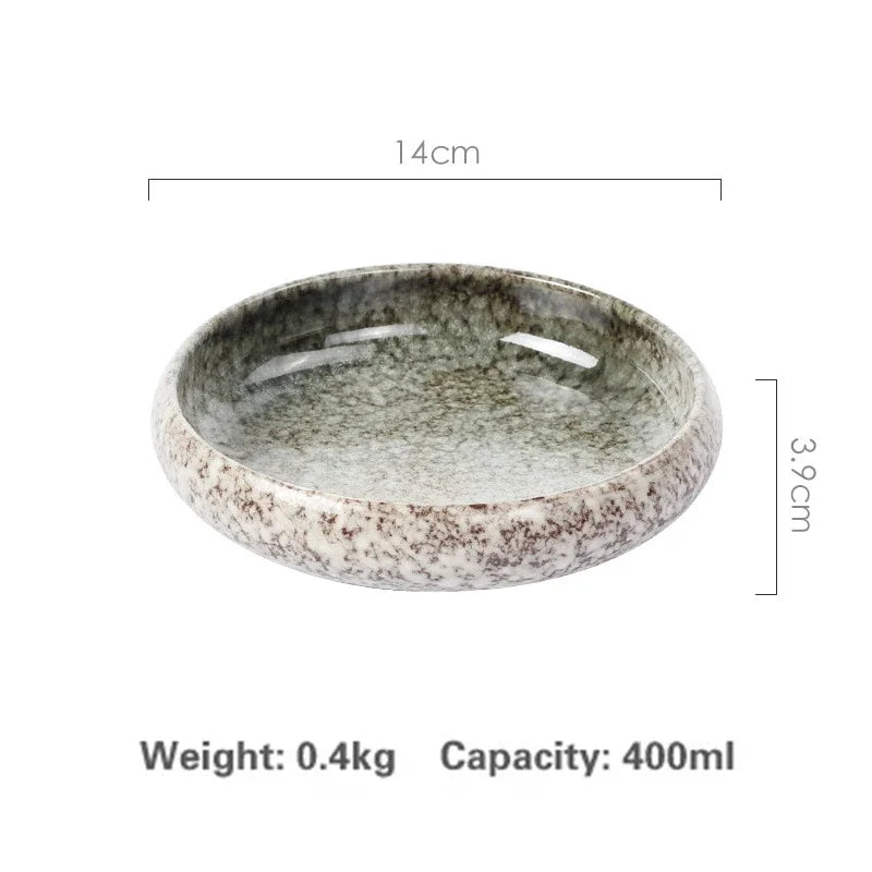 Japanese Retro Ceramic Sushi & Snack Dish Set – Small Plates for Dipping & Serving