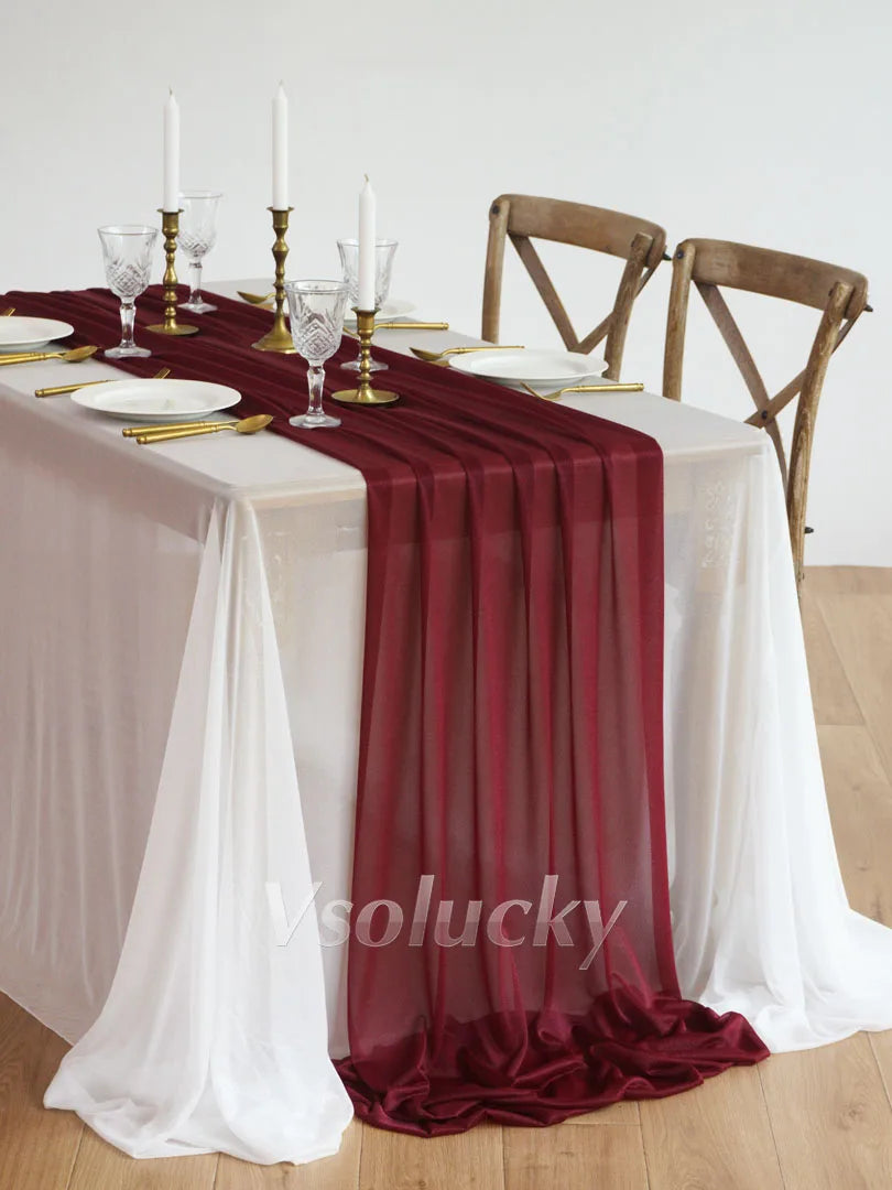 Luxury Sheer Table Runner – Rustic Boho Style for Weddings & Home Decor