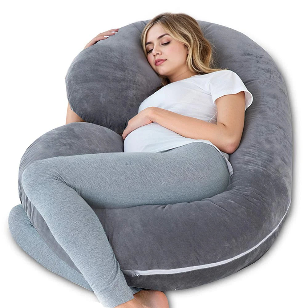 G-Shaped Full Body Pregnancy Pillow – Memory Foam Maternity Pillow with Removable Cover