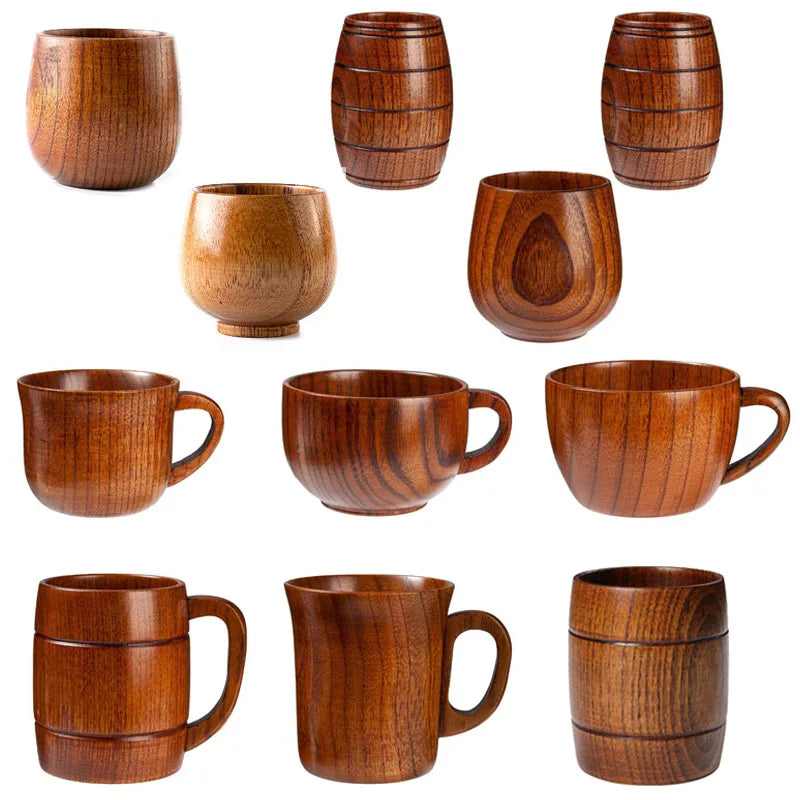 Handmade Jujube Wood Mug – Natural Wooden Cup for Coffee, Tea & Beer
