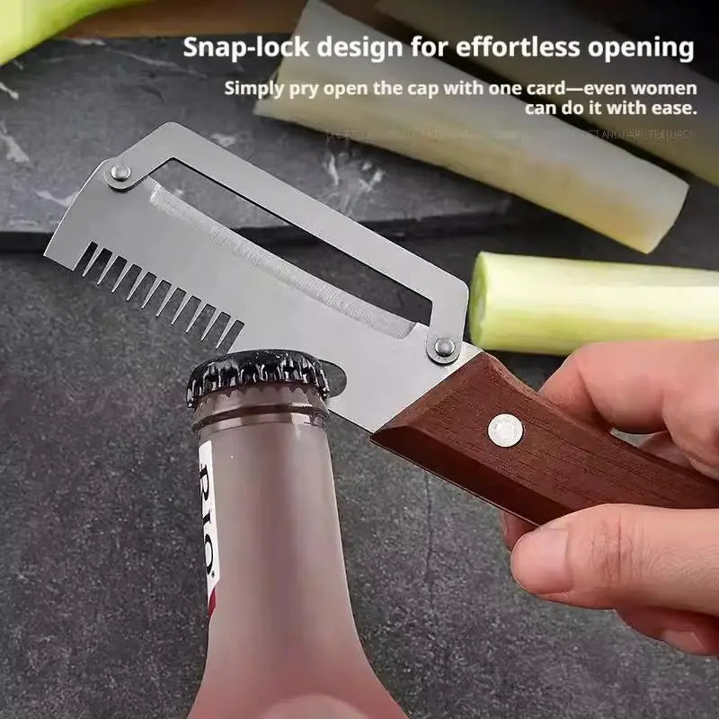 3-in-1 Stainless Steel Vegetable Peeler – Peeling Knife, Onion Slicer & Bottle Opener