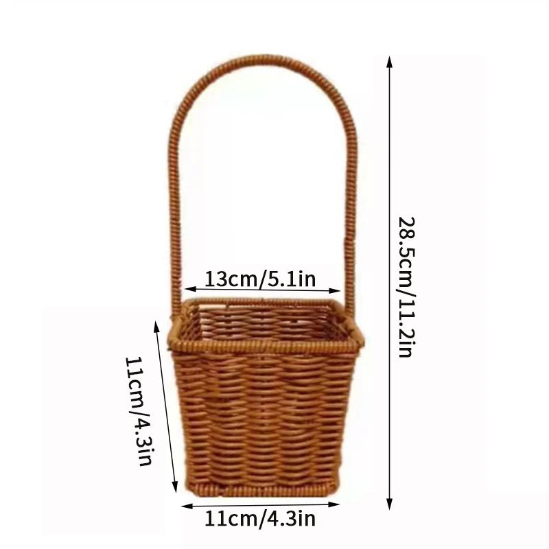 Handwoven Rattan Storage Basket – Multi-Use Fruit, Picnic & Desktop Organizer
