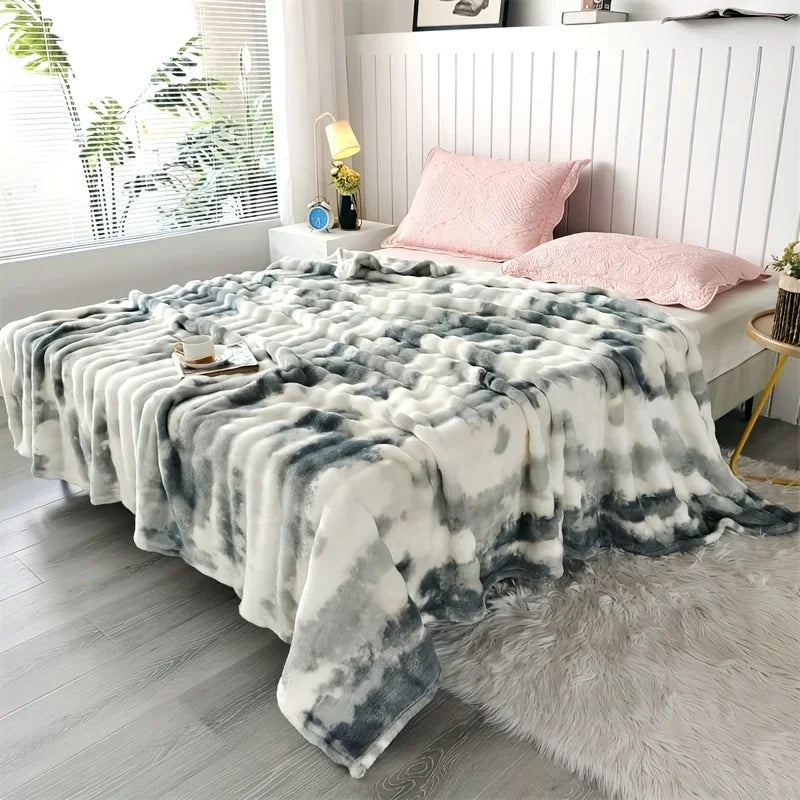 Luxurious Faux Rabbit Fur Throw Blanket – Soft, Thick & Warm for All Seasons