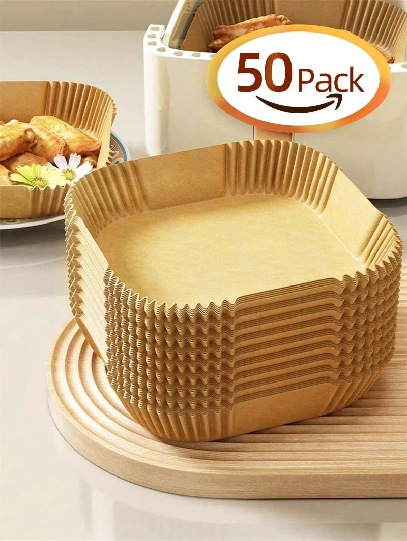 Disposable Air Fryer Liner Paper – Non-Stick, Oil-Proof, Food Grade