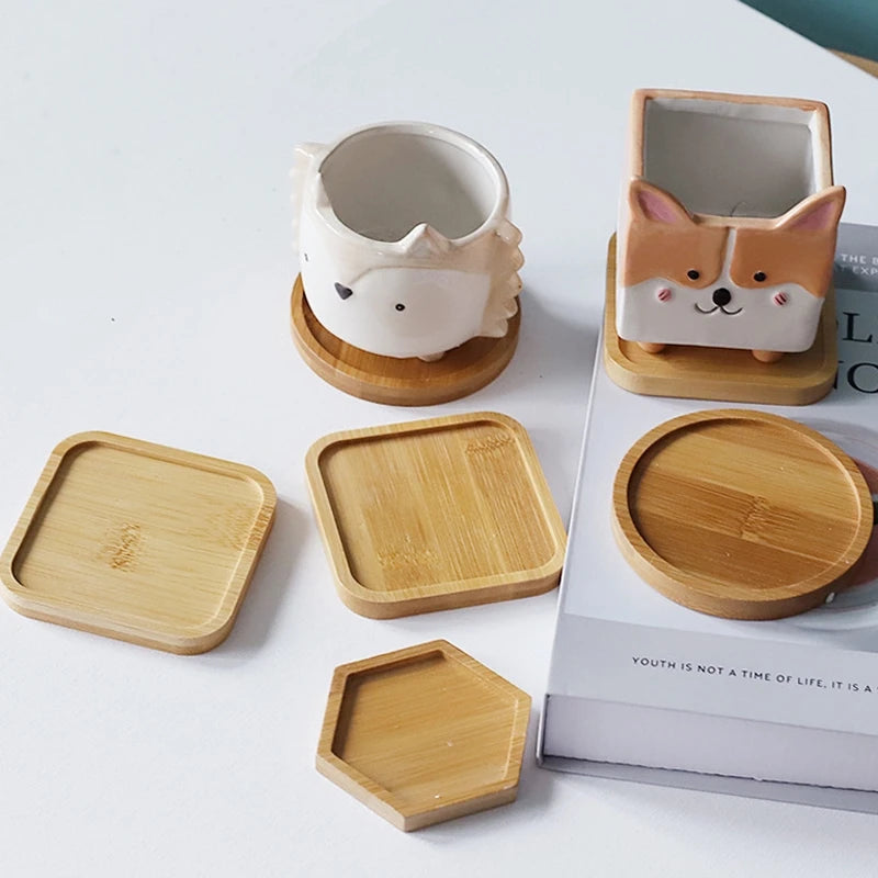 Mini Bamboo Tray – Wood Saucer, Cup Coaster & Decorative Plate