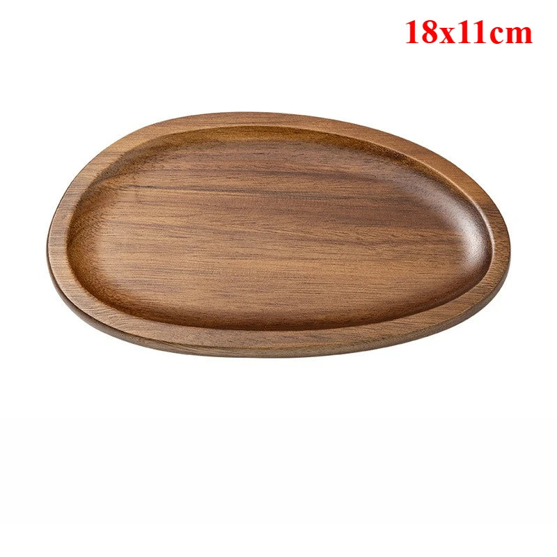 Acacia Wood Serving Tray – Multi-Use Coffee Coaster & Fruit Plate