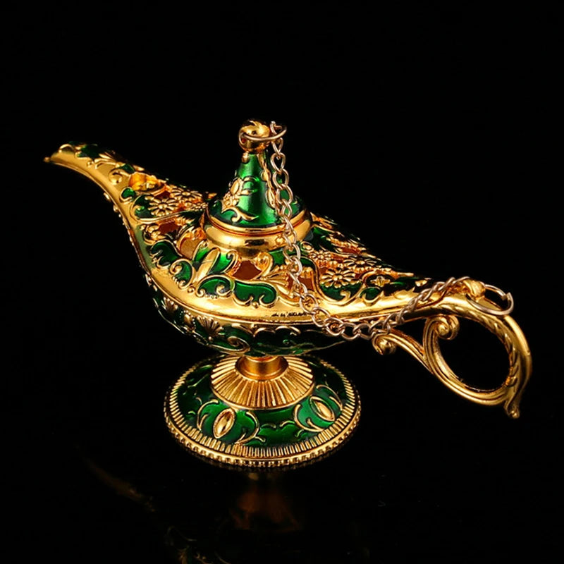 Aladdin Lamp Desktop Ornament – Metal Decorative Wishing Lamp for Home & Gifting