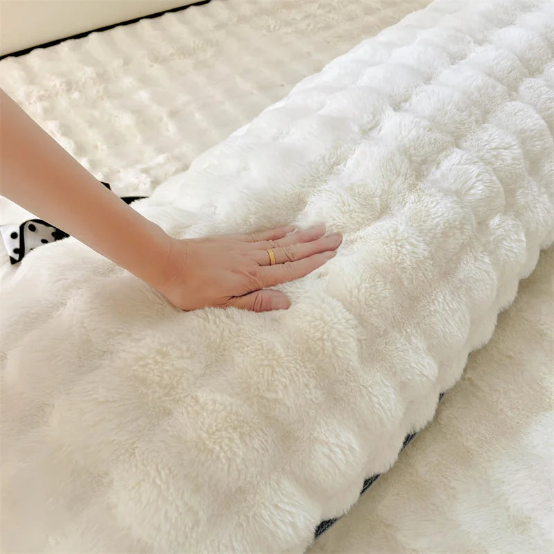 Solid Color Long Plush Pillowcase – Soft Decorative Body Pillow Cover