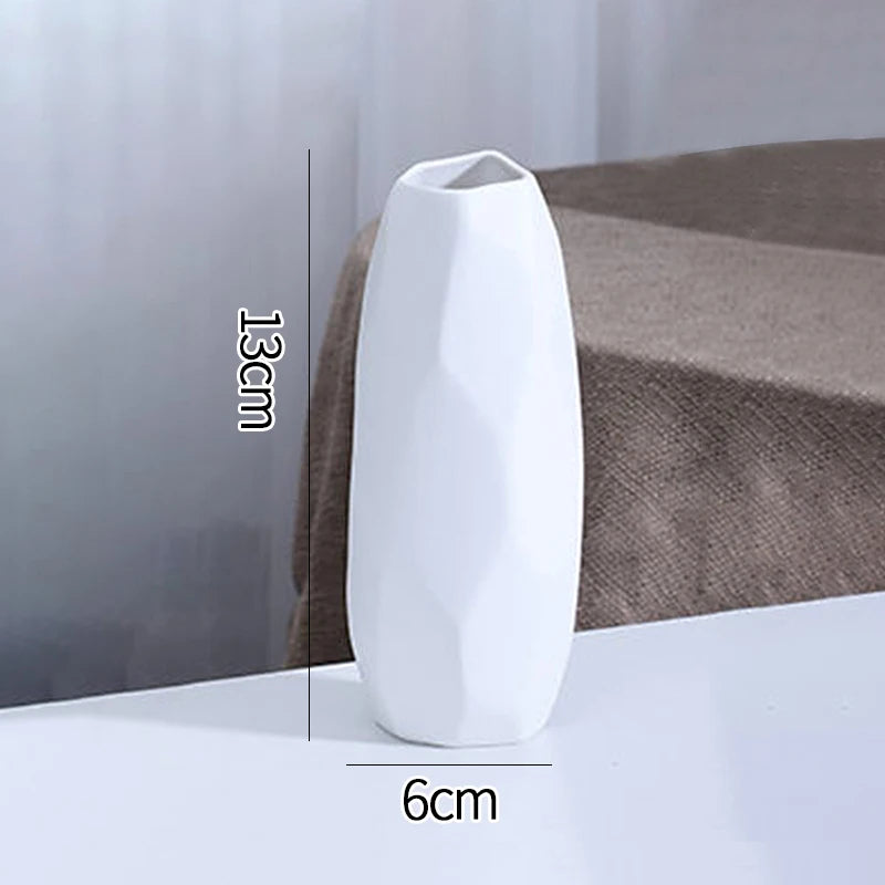 White Ceramic Vase – Nordic Matte Frosted Bud Vase for Home Decor