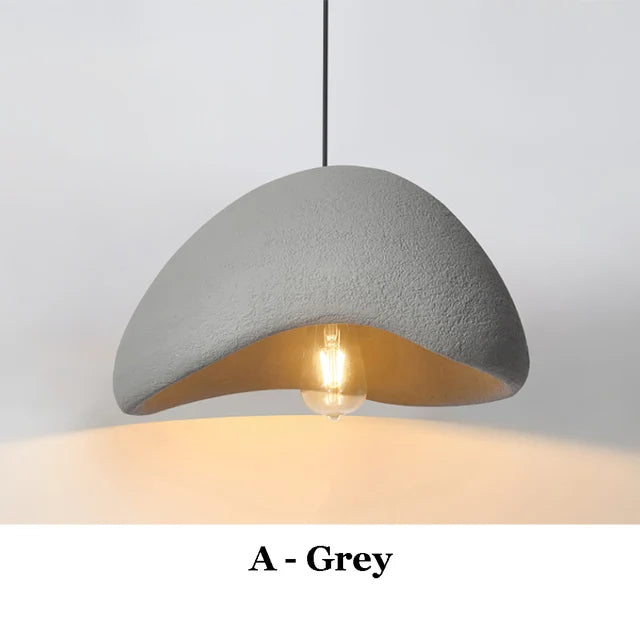 Nordic Wabi-Sabi Pendant Lamp – Handknit LED Ceiling Chandelier for Living & Dining Room