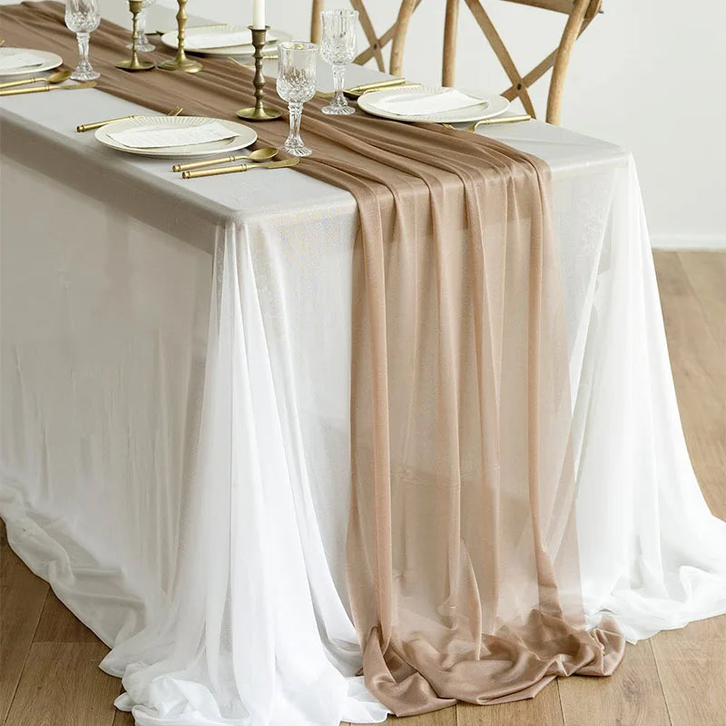 Luxury Sheer Table Runner – Rustic Boho Style for Weddings & Home Decor