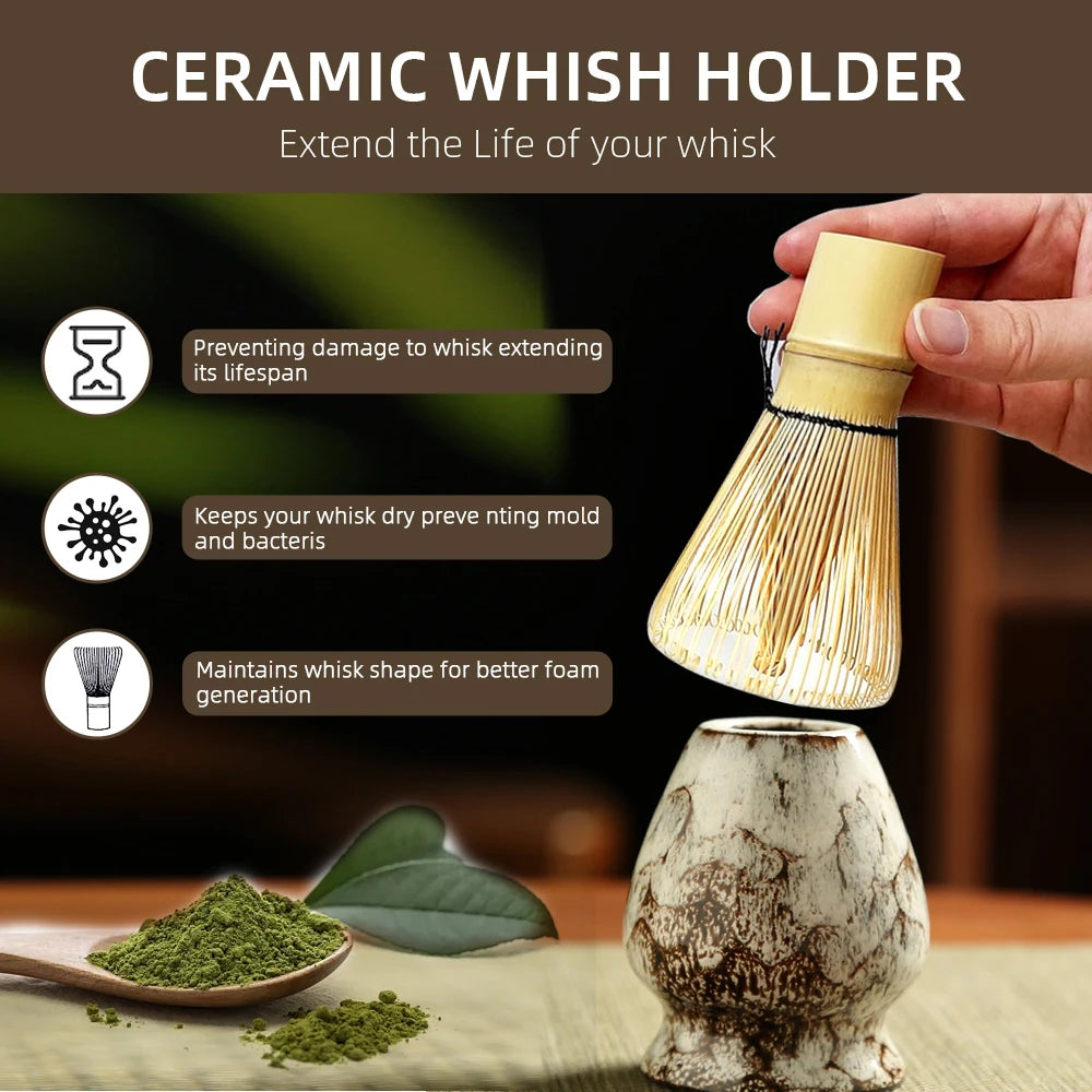 6-Piece Japanese Matcha Tea Set – Bamboo Whisk, Ceramic Bowl & Tea-Making Tools