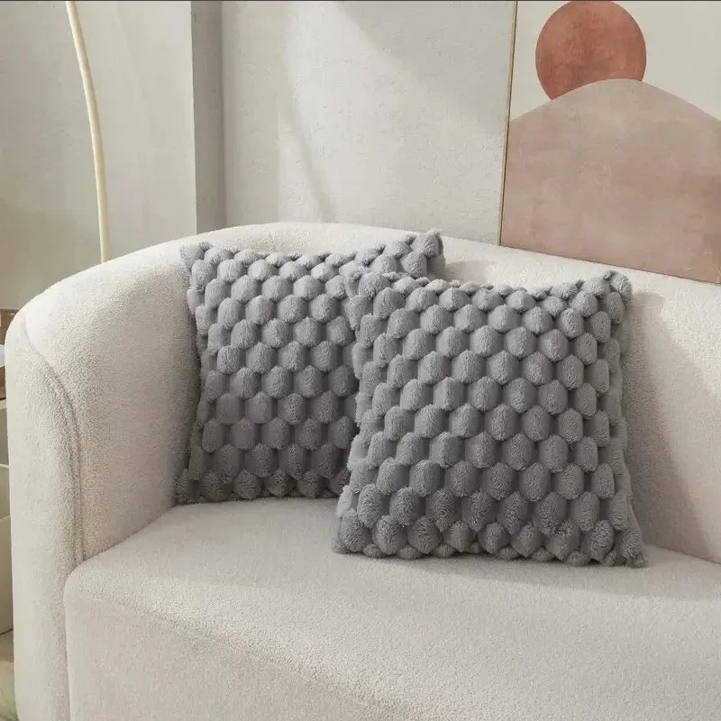 3D Soft Plush Throw Pillowcase – Cream White Pineapple & Turtle Pattern Cushion Cover