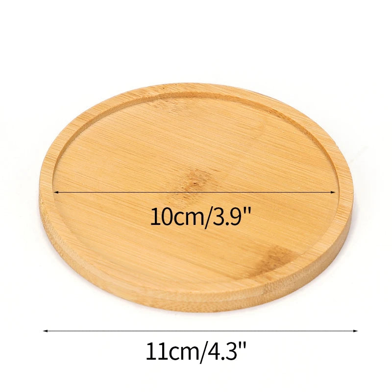 Mini Bamboo Tray – Wood Saucer, Cup Coaster & Decorative Plate