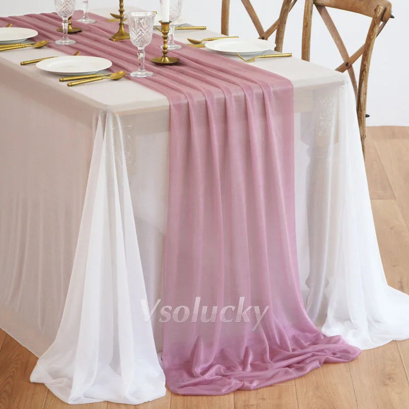 Luxury Sheer Table Runner – Rustic Boho Style for Weddings & Home Decor