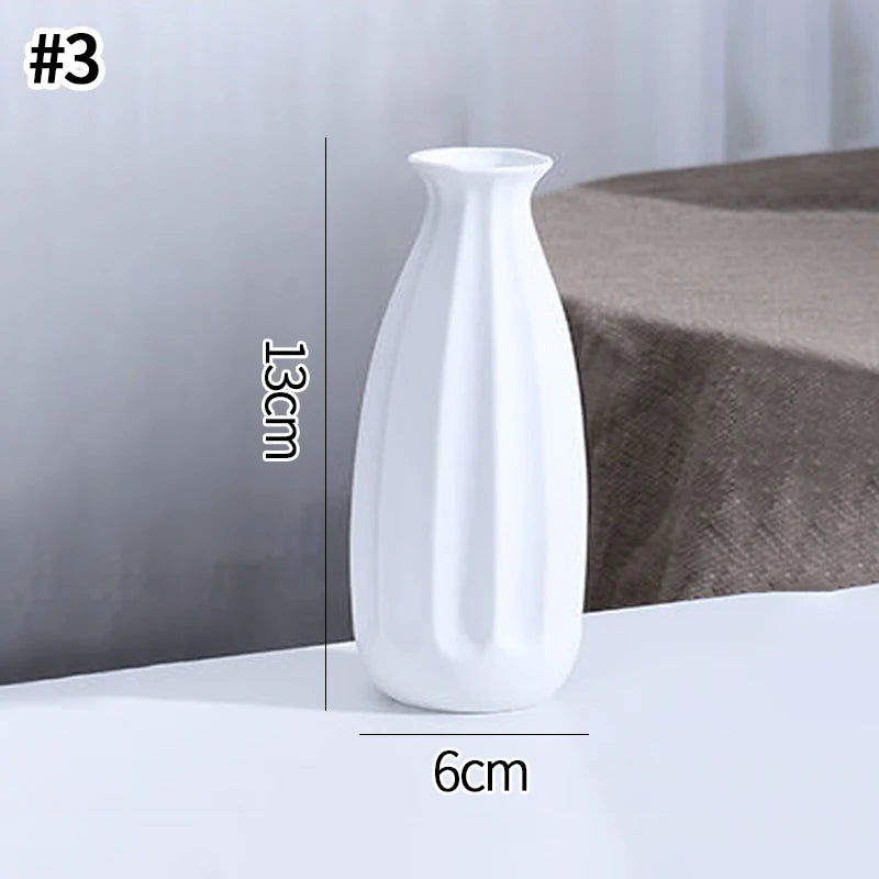 White Ceramic Vase – Nordic Matte Frosted Bud Vase for Home Decor