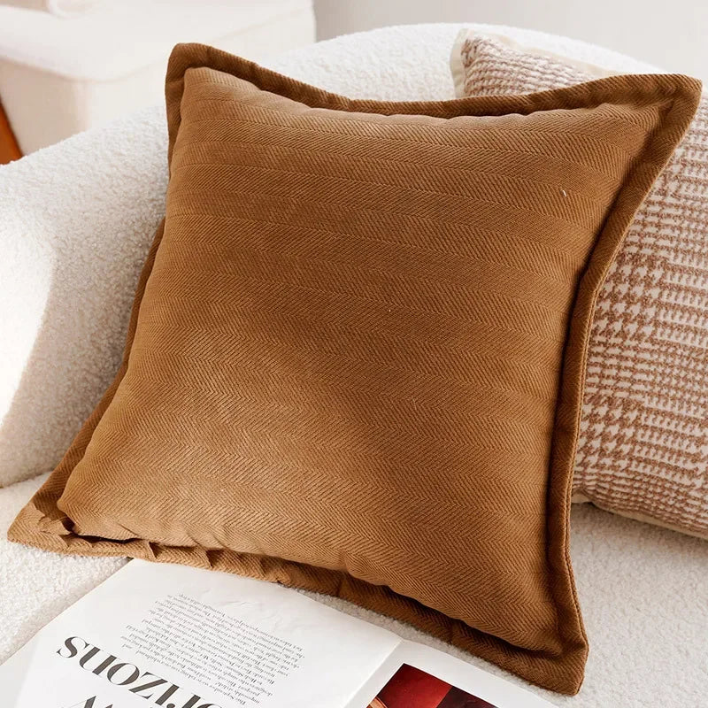 Light Luxury French Stamping Throw Pillow Cover – Brown Nordic Cushion Cover