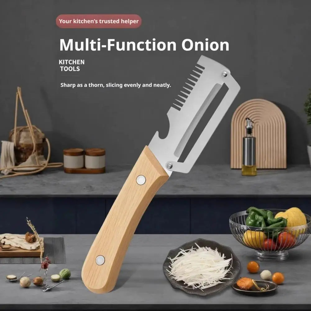 3-in-1 Stainless Steel Vegetable Peeler – Peeling Knife, Onion Slicer & Bottle Opener