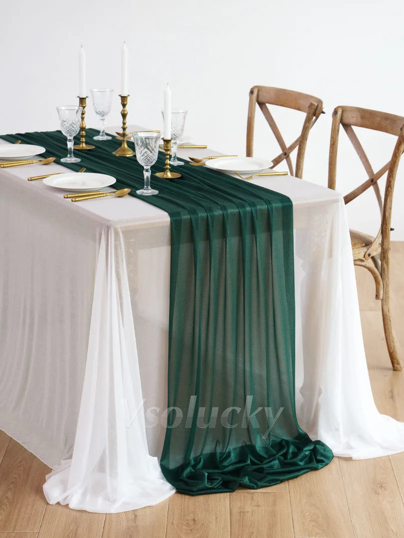 Luxury Sheer Table Runner – Rustic Boho Style for Weddings & Home Decor