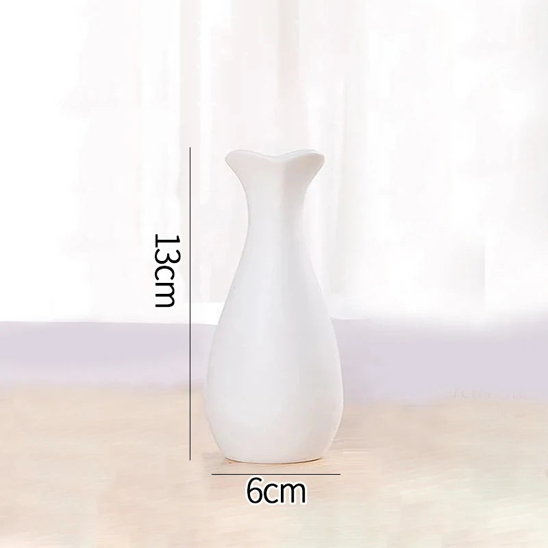 White Ceramic Vase – Nordic Matte Frosted Bud Vase for Home Decor