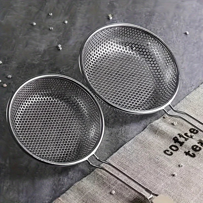 Fine Mesh Skimmer Spoon – Stainless Steel with Wooden Handle