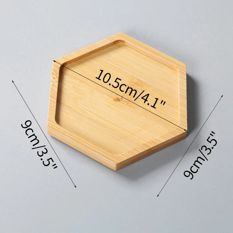 Mini Bamboo Tray – Wood Saucer, Cup Coaster & Decorative Plate