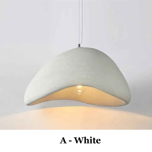 Nordic Wabi-Sabi Pendant Lamp – Handknit LED Ceiling Chandelier for Living & Dining Room