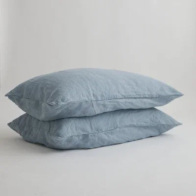 100% Pure Linen Throw Pillow Case – Solid Color Euro Sham Cushion Cover