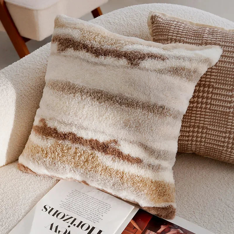 Light Luxury French Stamping Throw Pillow Cover – Brown Nordic Cushion Cover