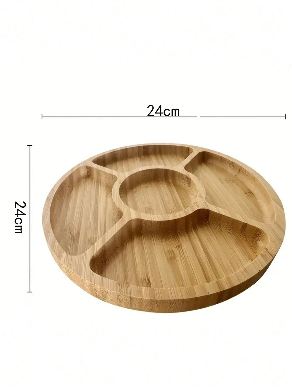 Elegant Round Bamboo Serving Tray – Smooth Surface for Snacks, Fruits & Decor