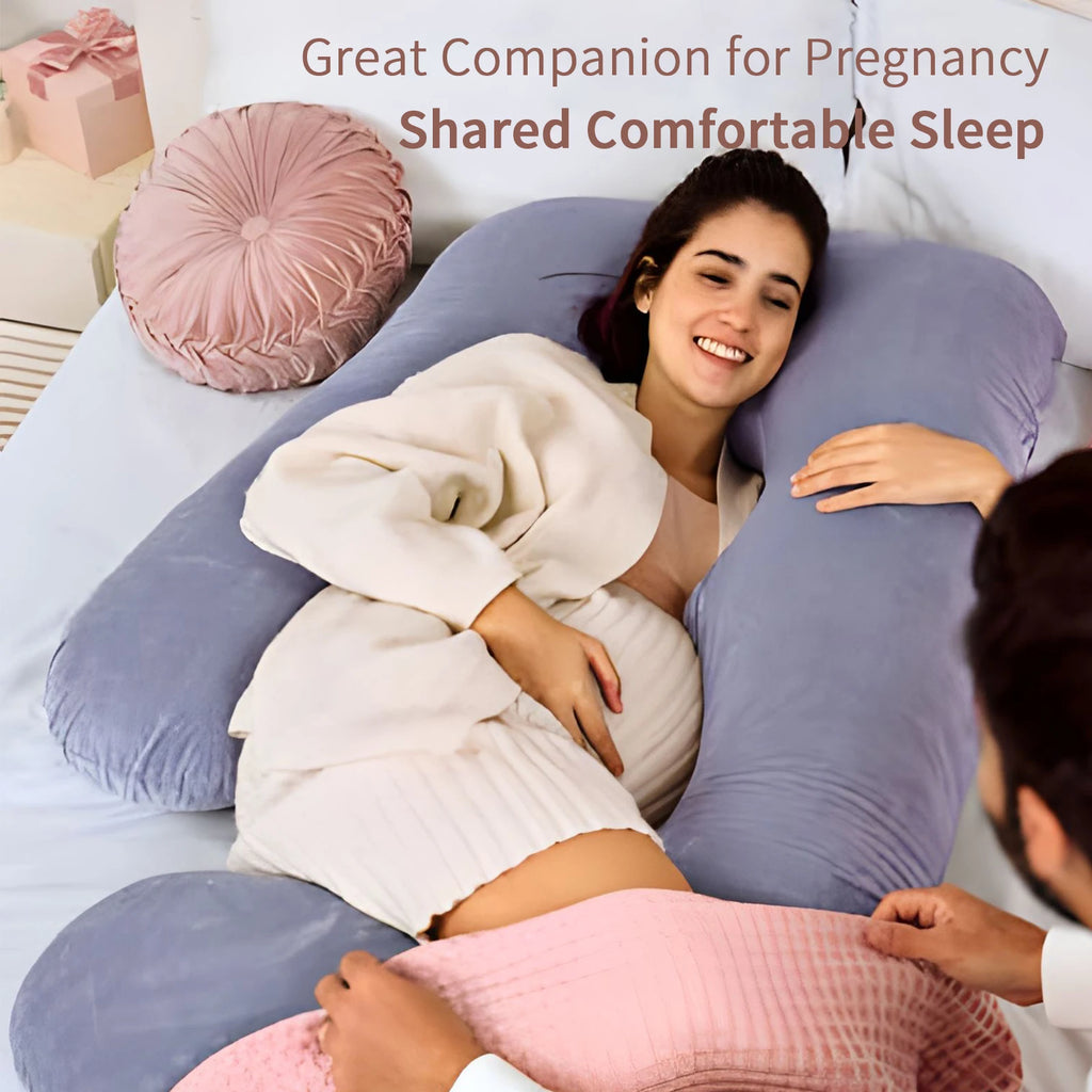 G-Shaped Full Body Pregnancy Pillow – Memory Foam Maternity Pillow with Removable Cover