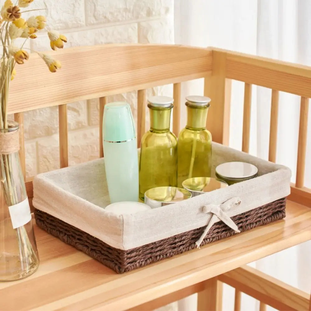 Handwoven Rattan Storage Tray – French Boho Style, 4 Sizes