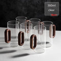 Glass Mug with Walnut Wooden Handle – 360ml Heat-Resistant Borosilicate Teacup