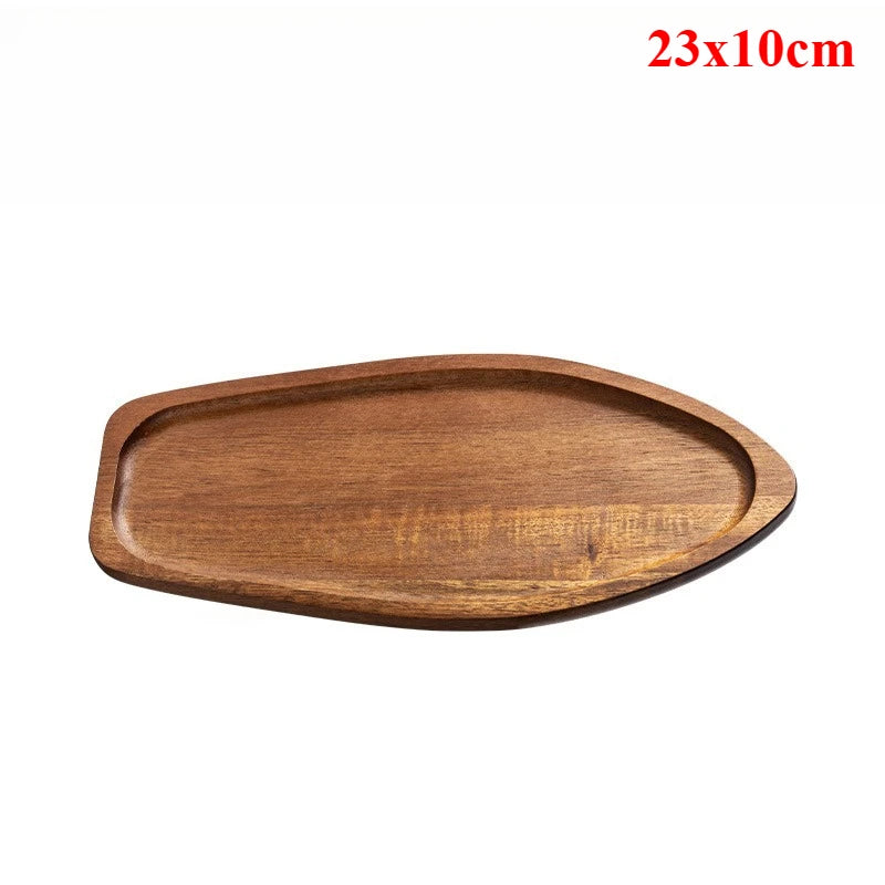 Acacia Wood Serving Tray – Multi-Use Coffee Coaster & Fruit Plate